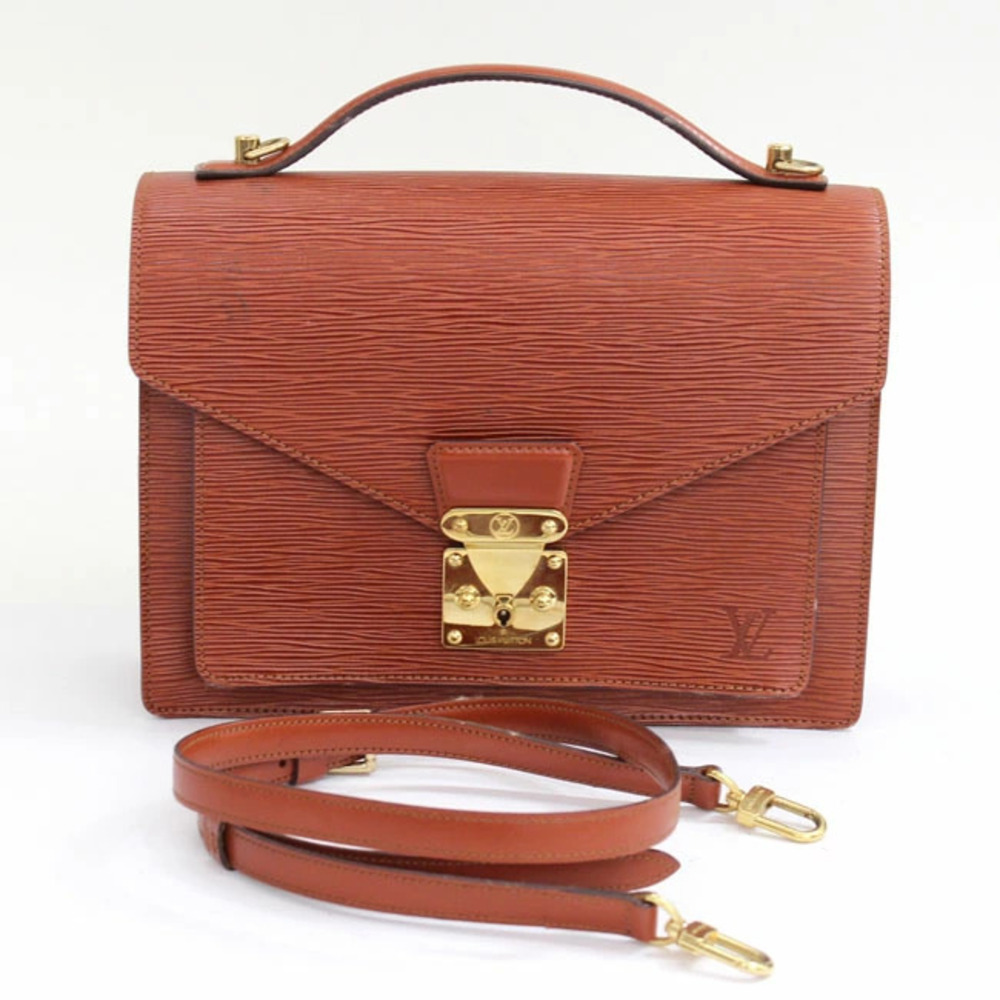 Louis Vuitton Monceau Shoulder Bag Epi Leather Kenya Brown Crossbody